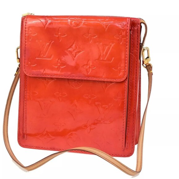 LOUIS VUITTON LV Motto Shoulder Bag Monogram Vernis Leather Red - Picture 1 of 16